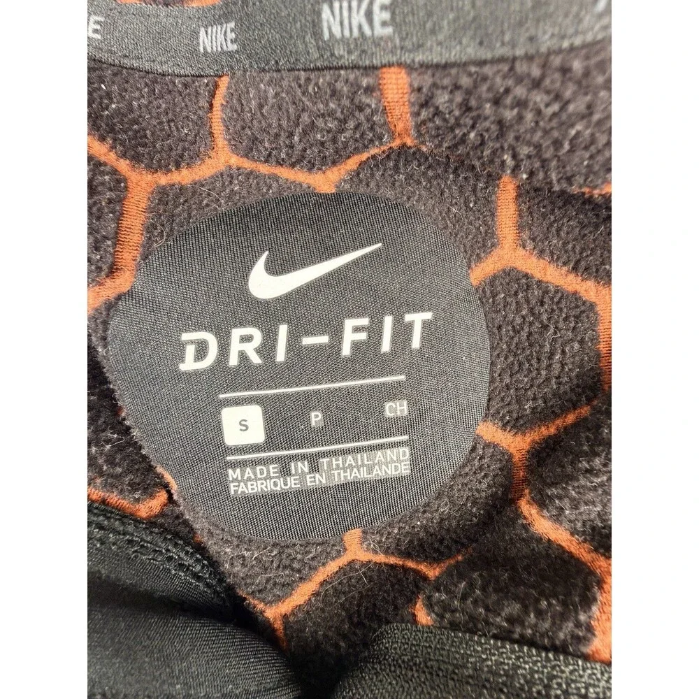 Nike Dri-Fit Hooded Jacket Mens Small Black Orange Full Zip Running Training